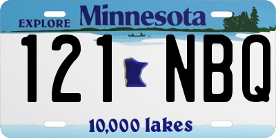 MN license plate 121NBQ