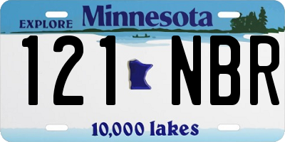 MN license plate 121NBR