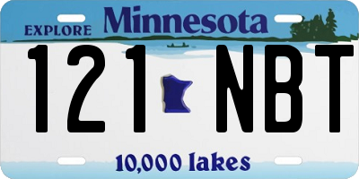 MN license plate 121NBT