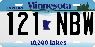 MN license plate 121NBW