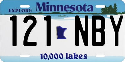 MN license plate 121NBY