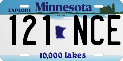 MN license plate 121NCE