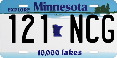 MN license plate 121NCG