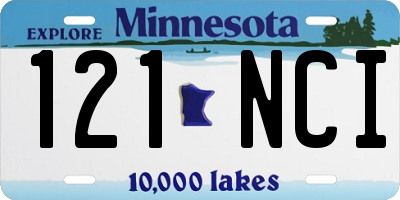 MN license plate 121NCI