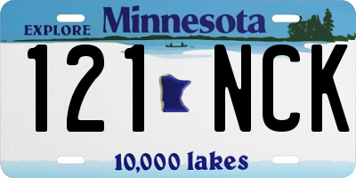 MN license plate 121NCK