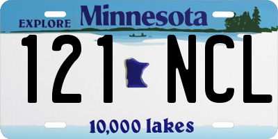 MN license plate 121NCL