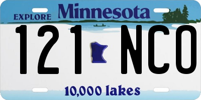 MN license plate 121NCO