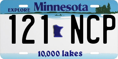 MN license plate 121NCP