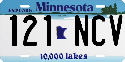 MN license plate 121NCV