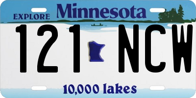 MN license plate 121NCW