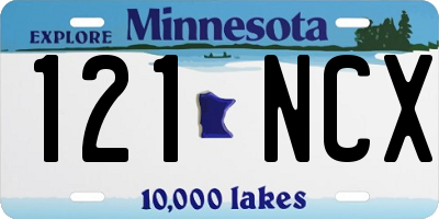 MN license plate 121NCX