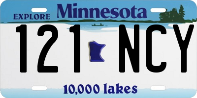 MN license plate 121NCY