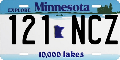 MN license plate 121NCZ