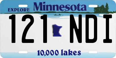 MN license plate 121NDI