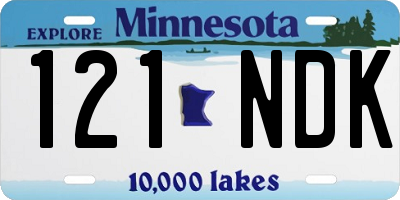 MN license plate 121NDK