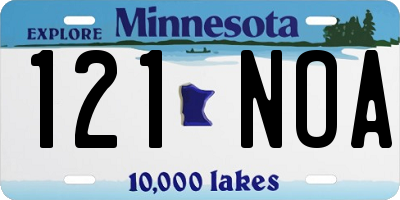MN license plate 121NOA