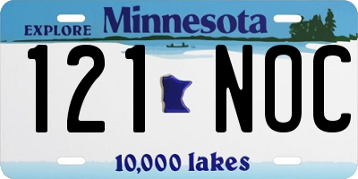 MN license plate 121NOC