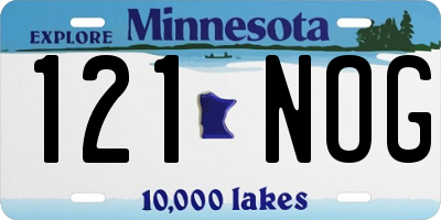 MN license plate 121NOG