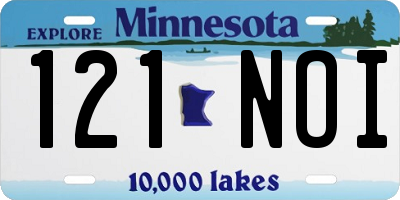 MN license plate 121NOI