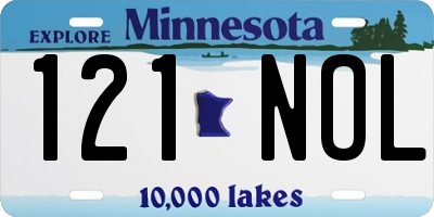 MN license plate 121NOL