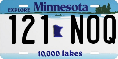 MN license plate 121NOQ