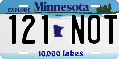 MN license plate 121NOT