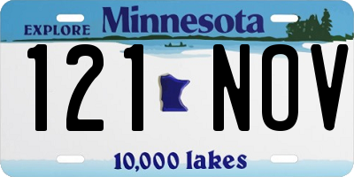 MN license plate 121NOV