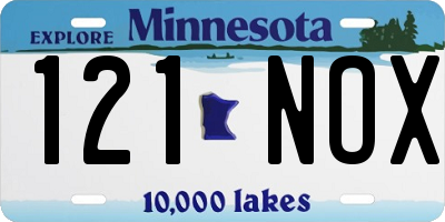 MN license plate 121NOX