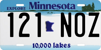 MN license plate 121NOZ