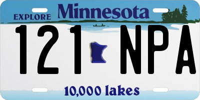 MN license plate 121NPA