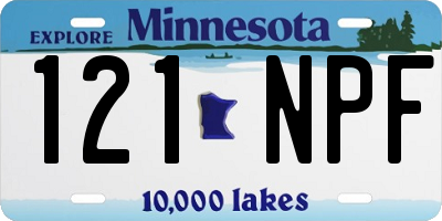 MN license plate 121NPF