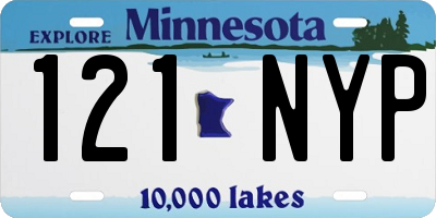 MN license plate 121NYP
