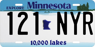 MN license plate 121NYR