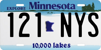 MN license plate 121NYS