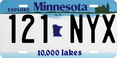 MN license plate 121NYX