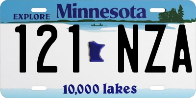 MN license plate 121NZA