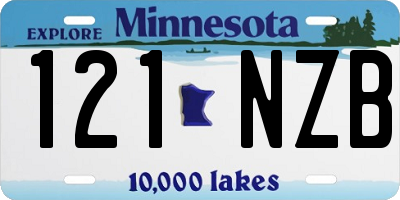 MN license plate 121NZB
