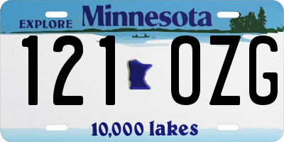MN license plate 121OZG