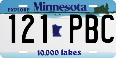 MN license plate 121PBC