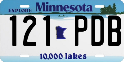 MN license plate 121PDB