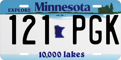 MN license plate 121PGK