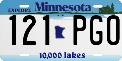 MN license plate 121PGO