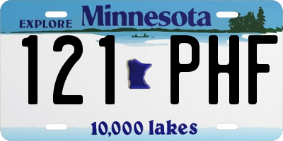 MN license plate 121PHF