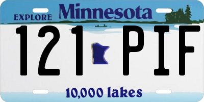 MN license plate 121PIF