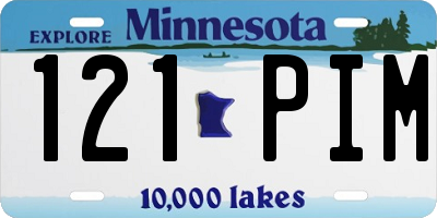 MN license plate 121PIM