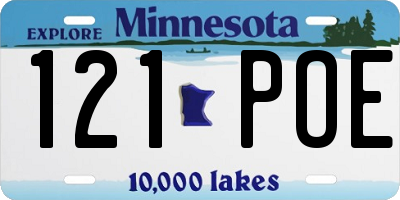 MN license plate 121POE
