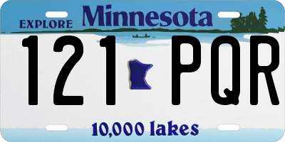 MN license plate 121PQR