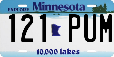 MN license plate 121PUM