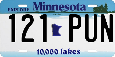 MN license plate 121PUN