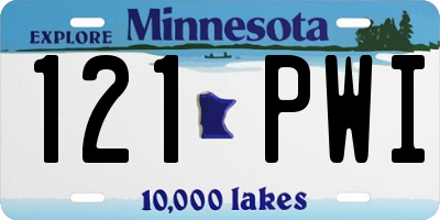 MN license plate 121PWI